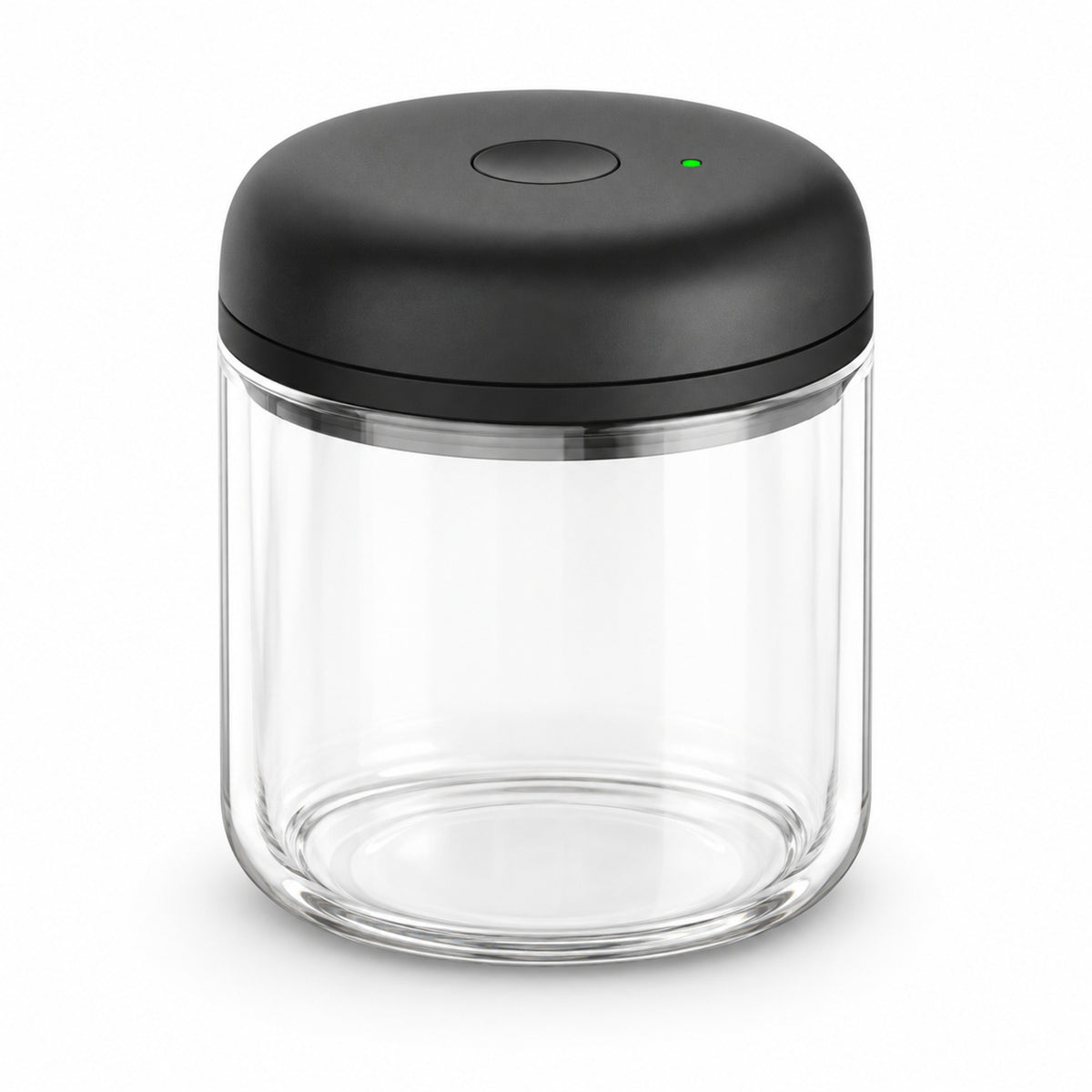 Electric Vacuum Coffee Canister, Clear Glass with Black Lid, 0.7 L