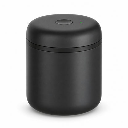 Electric Vacuum Coffee Canister, Matte Black Stainless Steel, 0.7 L