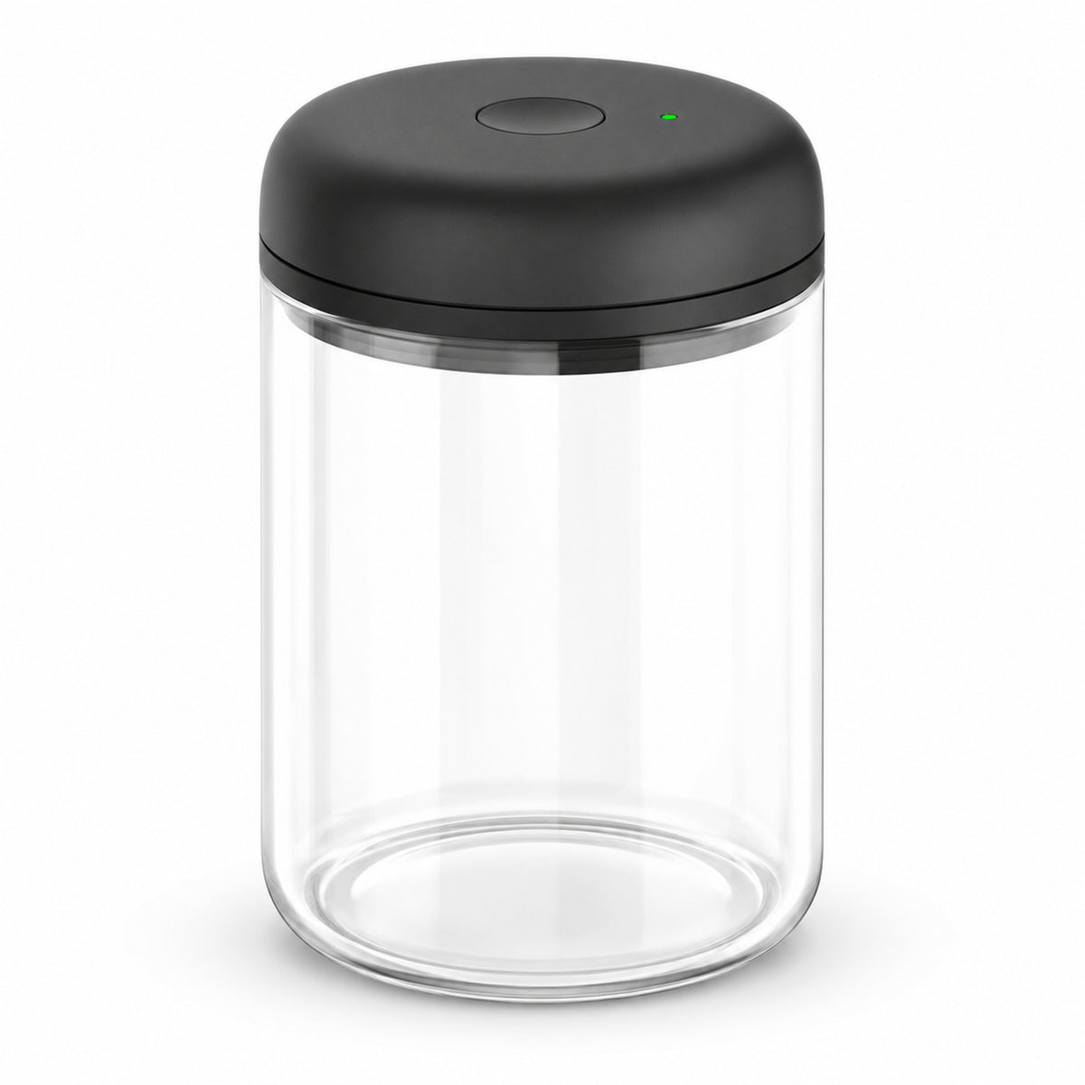 Electric Vacuum Coffee Canister, Clear Glass with Black Lid, 1.2 L