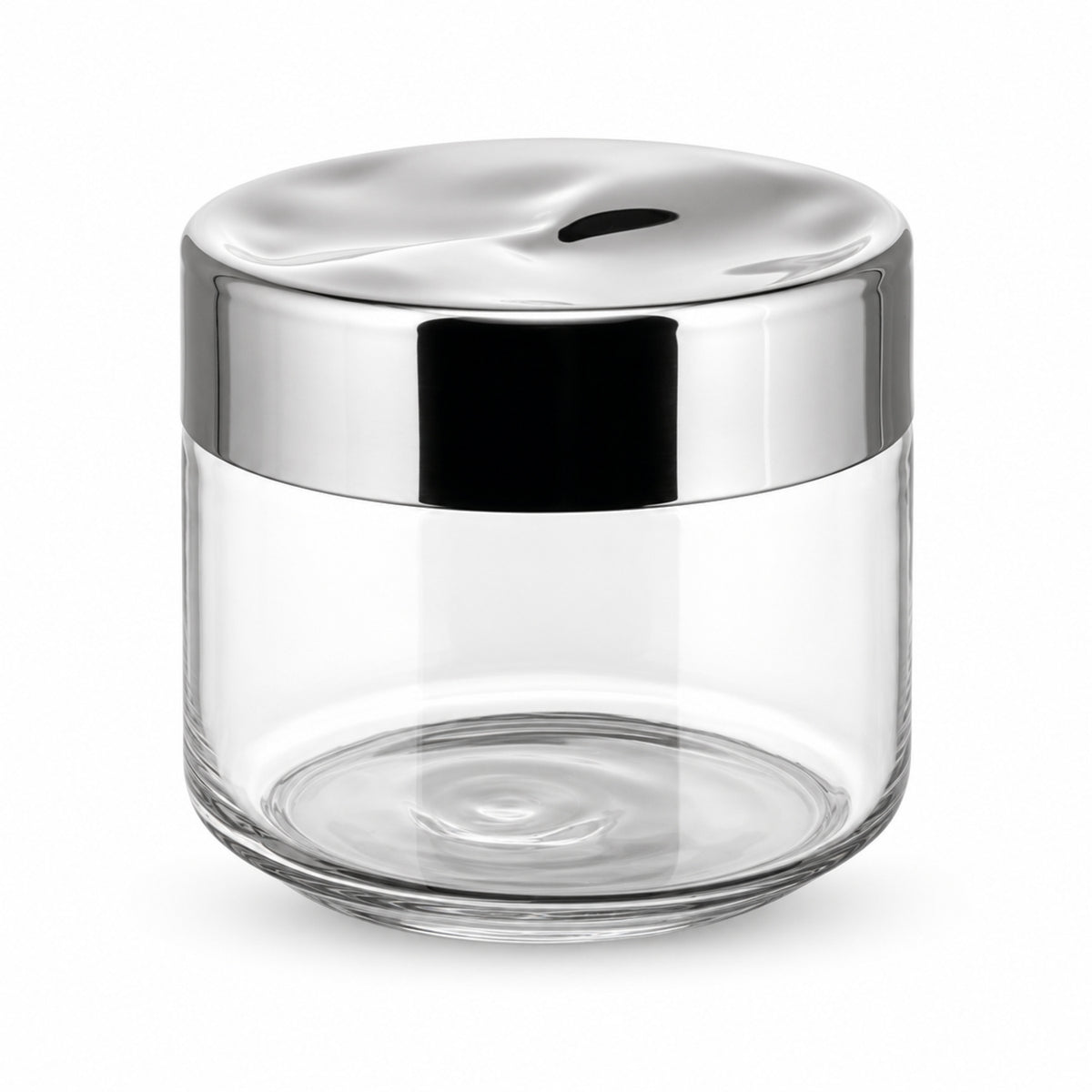 Glass Food Storage Jar with Sculpted Stainless Steel Lid, 500 mL